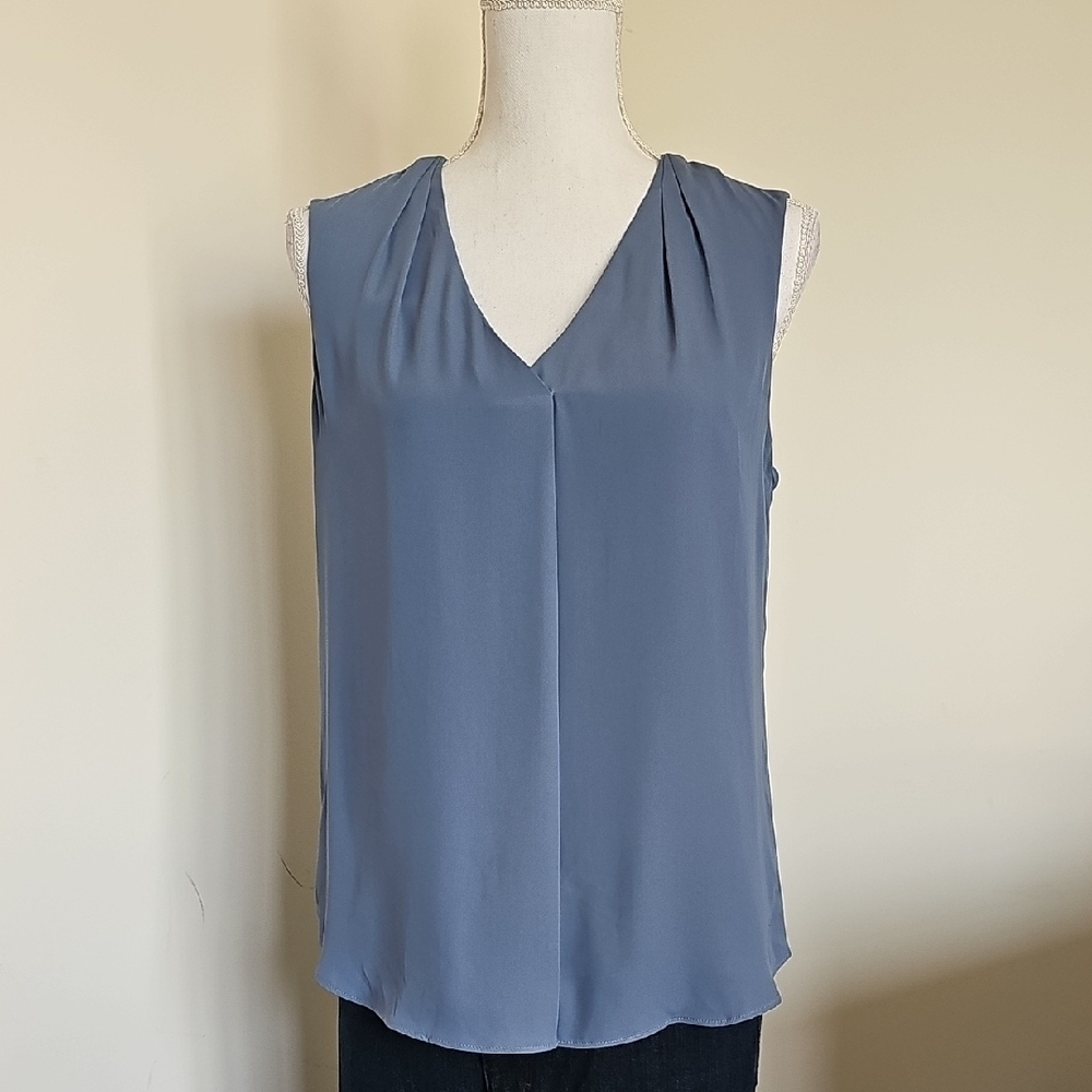 WHBM Elegant Blue Sleeveless Top